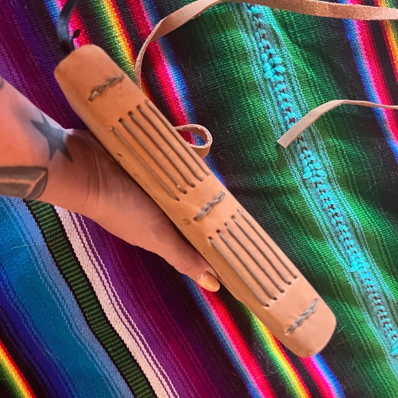 Leather wrap binder lined  journal 5” x 7” with mandala stamp - Picture 6 of 6